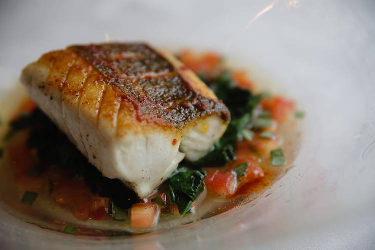 fish dinner at a restaurant