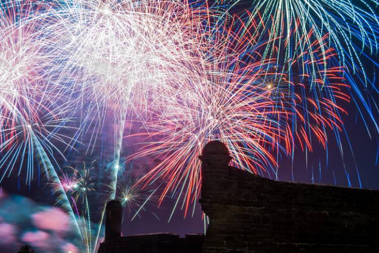 Fireworks over the Castillo de San Marcos